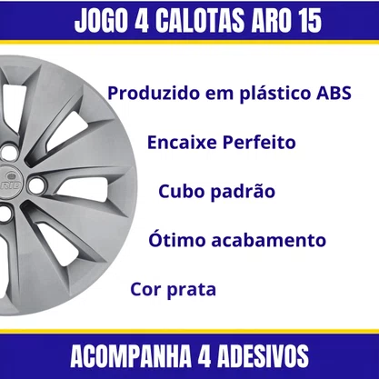 Jogo Calota Aro 15 Saveiro G6 G7 2013 até 2022