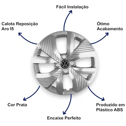 Jogo Calota Aro 15 Polo Track 2021 Até 2024 