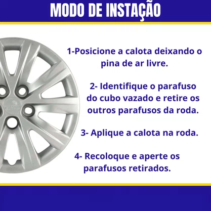 Jogo Calota Aro 15 VW Fox Spacefox Polo 2012 Até 2013