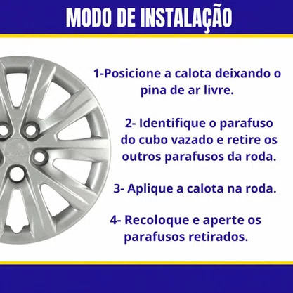 Jogo Calota Aro 15 VW Fox Spacefox Polo 2012 Até 2013