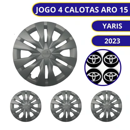 Jogo Calota Aro 15 Yaris 2023 Grafite