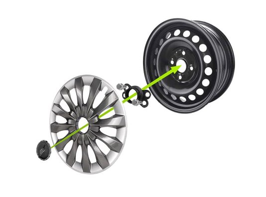 Jogo de Calotas Esportivas Aro 14 Triton Black e Silver Unicolor ELITTE