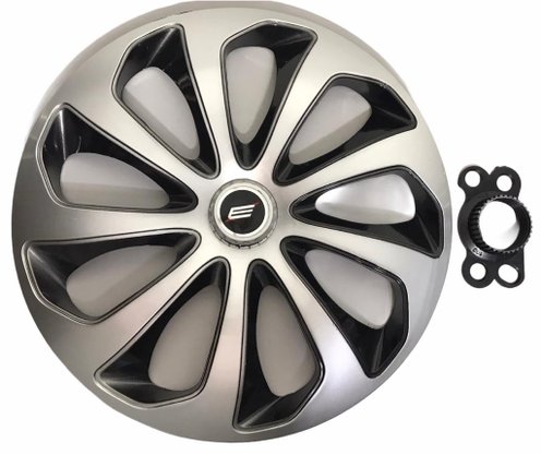 Jogo de Calotas Esportivas Aro 15 Velox Silver e Black ELITTE