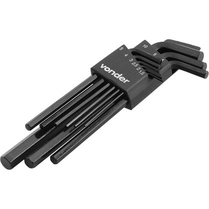 Jogo De Chave Allen 1,5mm A 10mm 9 Peças Longa Crv VONDER