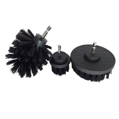 Kit 3 Escovas Para Limpeza de Estofados Agressiva Preto SIGMA