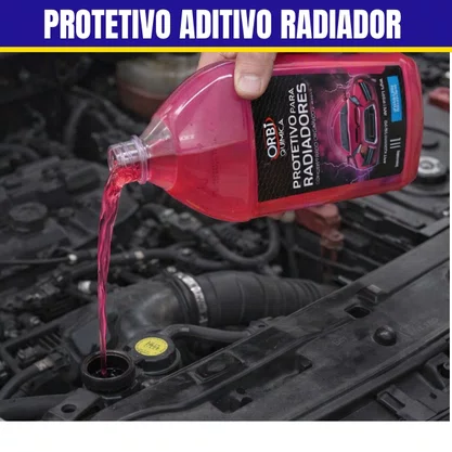 Kit 6un Protetivo Aditivo Radiador 1L Orgânico Rosa ORBI