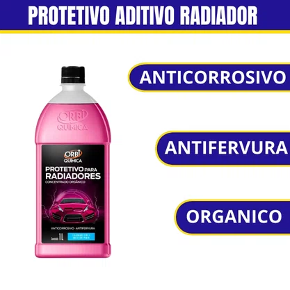 Kit 6un Protetivo Aditivo Radiador 1L Orgânico Rosa ORBI