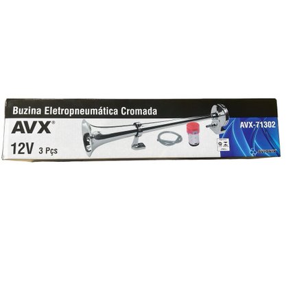 kit Buzina Maritima Cromada Com Mangueira e Compressor 12V 