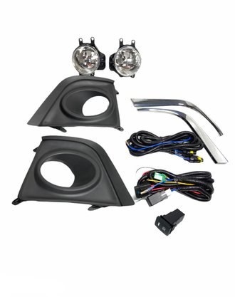 Kit Farol Auxiliar Milha Corolla 2014 a 2017 Com Molduras Cromado Com Botao Modelo Original 
