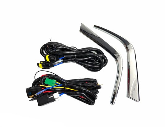 Kit Farol Auxiliar Milha Corolla 2014 a 2017 Com Molduras Cromado Com Botao Modelo Original 
