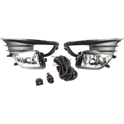 Kit Farol Auxiliar Milha Gol Voyage G6 2013 a 2016 Com Grade Com Friso Cromo Kit Completo