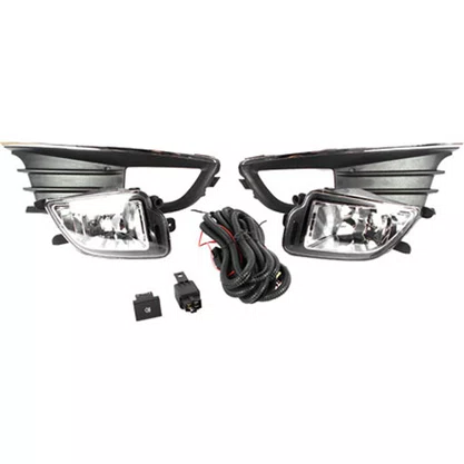 Kit Farol Auxiliar Milha Gol Voyage G6 2013 a 2016 Com Grade Com Friso Cromo Kit Completo