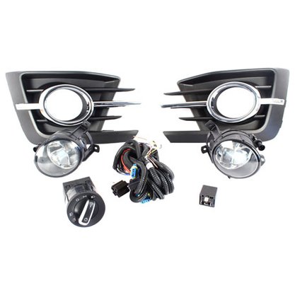 Kit Farol Auxiliar Milha Gol Voyage G7 2017 a 2018 Com Grade cromada Kit Completo 