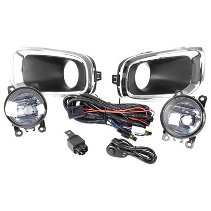 Kit Farol Auxiliar Milha Jeep Renegade 2015 a 2019 Com Grades Moldura Cromado Botão Modelo Original