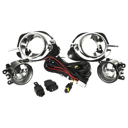 Kit Farol Auxiliar Milha L200 Triton 2014 a 2020 Com Grades Moldura Cromado Botão Modelo Original 