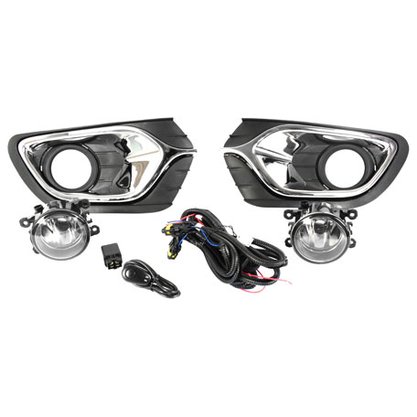 Kit Farol Auxiliar Milha Logan 2015 a 2019 Com Grade Cromada Kit Completo
