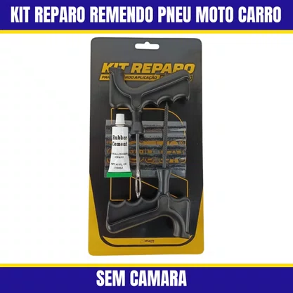 Kit Reparo Remendo Pneu Moto Carro Sem Camara