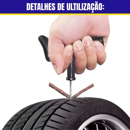 Kit Reparo Remendo Pneu Moto Carro Sem Camara
