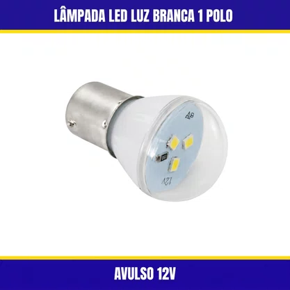 Lâmpada Led Luz Branca 1 Polo Avulsa 12V