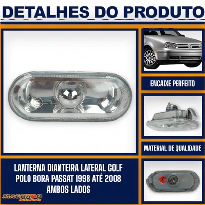 Lanterna Dianteira Lateral Golf Polo Bora Passat 1998/2008 Cristal Ambos Lados