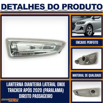 Lanterna Dianteira Lateral Onix Onix Plus Tracker 2020 a 2024 Cristal Direito Caroneiro