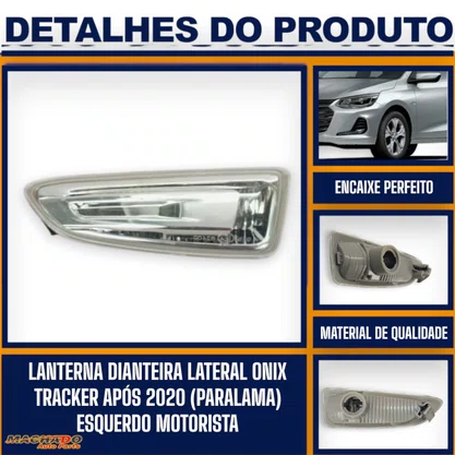 Lanterna Dianteira Lateral Onix Onix Plus Tracker 2020 a 2024 Cristal Esquerdo Motorista