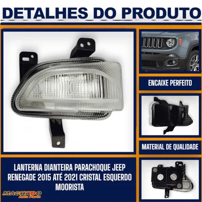 Lanterna Dianteira Parachoque Jeep Renegade 2015 a 2021 Cristal Direito Passageiro FITAM