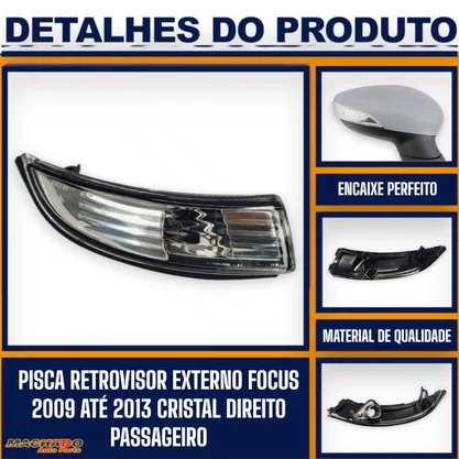 Lanterna Pisca Retrovisor New Fiesta 2010 a 2019 Cristal Direito