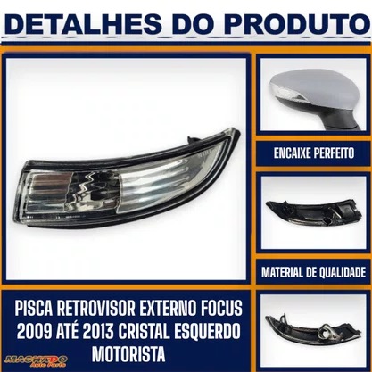 Lanterna Pisca Retrovisor New Fiesta 2010 a 2019 Cristal Esquerdo