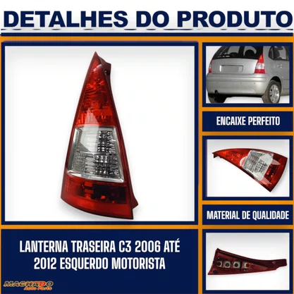 Lanterna Traseira C3 2006 a 2012 Direita Caroneiro - FITAM
