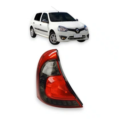 Lanterna Traseira Clio Hatch 2013 Até 2016 Carcaça Preta Fume Esquerda Motorista - FITAM