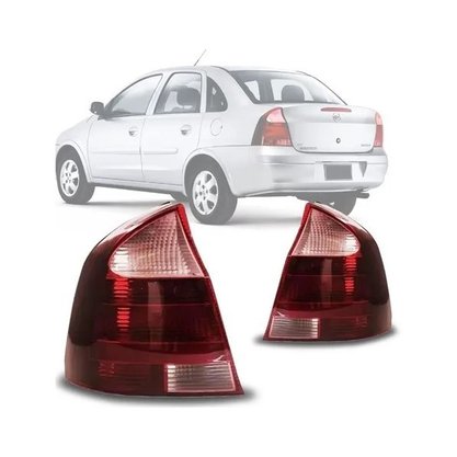 Lanterna Traseira Corsa Novo Sedan 2003 a 2012 Ré Rosada Esquerda