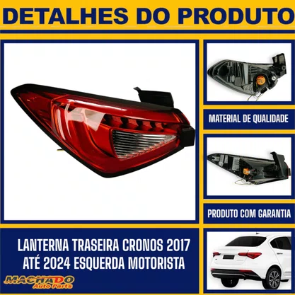 Lanterna Traseira Cronos 2017 Até 2024 Esquerda Motorista
