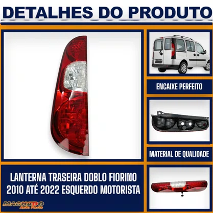 Lanterna Traseira Doblo 2010 a 2022 /Fiorino 2014 a 2022 Esquerda FITAM.