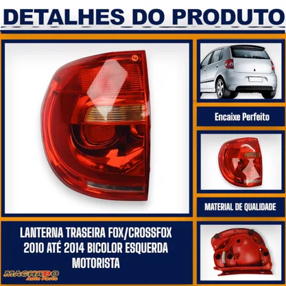 Lanterna Traseira Fox CrossFox 2010 a 2014 Bicolor Esquerda  FITAM 