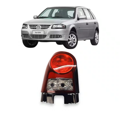 Lanterna Traseira Gol G4 2006 a 2014 Carcaca Preta Bicolor Fume Lado Esquerdo FITAM 