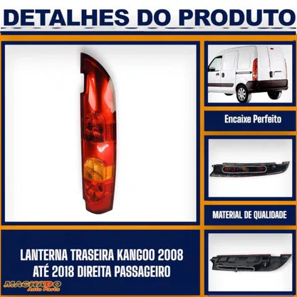 Lanterna Traseira Kangoo 2008 a 2018 2 Portas Traseiras Lado Direito Passageiro - FITAM