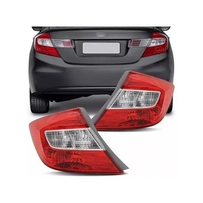 Lanterna Traseira New Civic 2012 a 2015 Bicolor Canto Esquerda Motorista