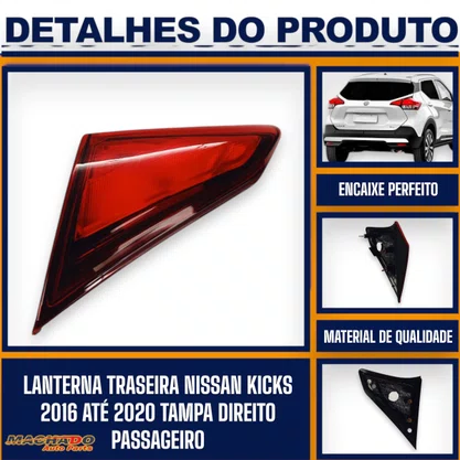 Lanterna Traseira Nissan Kicks 2016 a 2020 Tampa Direita FITAM