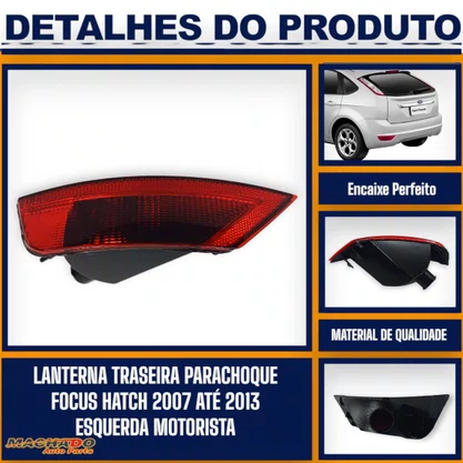 Lanterna Traseira Parachoque Focus 2007 a 2013 Luz de Neblina Esquerdo FITAM