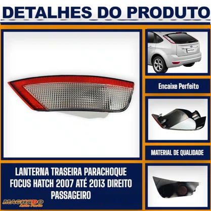 Lanterna Traseira Parachoque Focus 2007 a 2013 Luz de Ré Direito FITAM