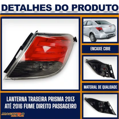 Lanterna Traseira Prisma 2013 a 2016 Fume Direita FITAM