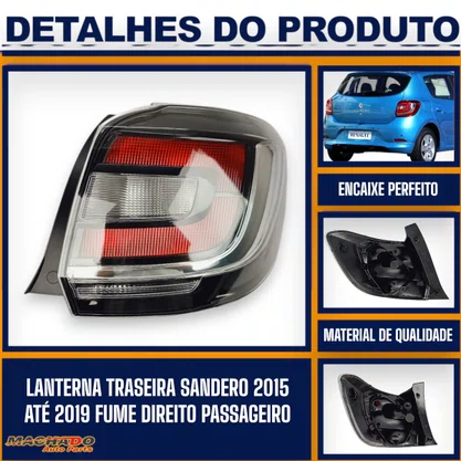 Lanterna Traseira Sandero 2015 Até 2019 Fume Direita Passageiro - FITAM