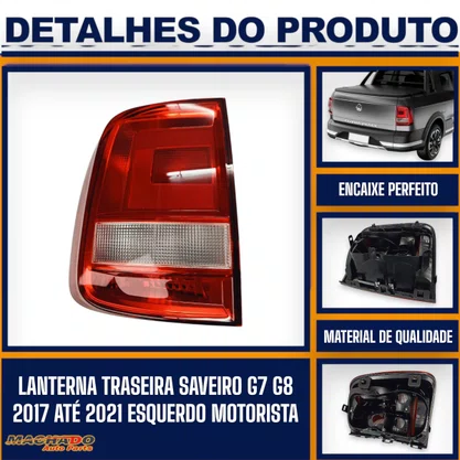 Lanterna Traseira Saveiro G7,G8 2017 a 2021 Bicolor Esquerda FITAM