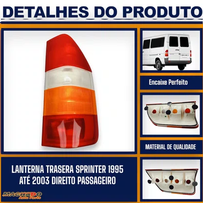 Lanterna Traseira Sprinter 1995 a 2003 Lado Direito Passageiro FITAM