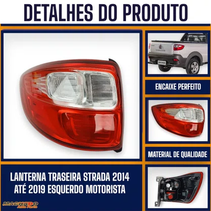 Lanterna Traseira Strada 2014 a 2019 Lado Esquerdo Motorista FITAM