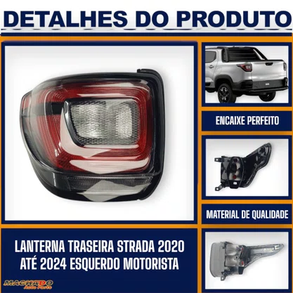 Lanterna Traseira Strada 2020 a 2024 Lado Esquerdo Motorista FITAM