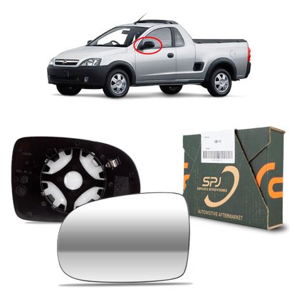 Lente C/ Base Refil Retrovisor Corsa Montana 2002 a 2012 Esquerdo Motorista ORIGINAL