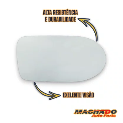 Lente C/ Base Refil Retrovisor Grande Uno Quadrado Direito