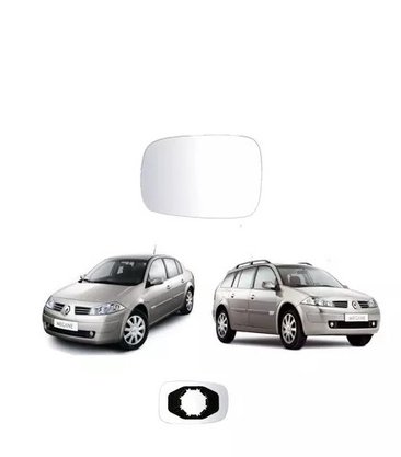 Lente C/ Base Refil Retrovisor Megane Grandtour 2006 a 2011 Esquerdo Motorista ORIGINAL
